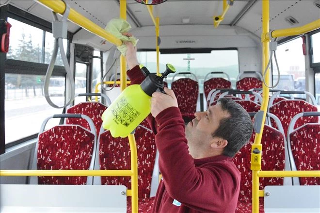 BTT otobüslerinde anti bakteriyel temizlik