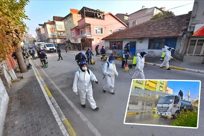Karesi´de cadde ve sokaklar dezenfekte edildi 