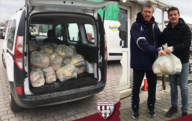 Bandırmaspor yönetiminden 250 aileye erzak yardımı