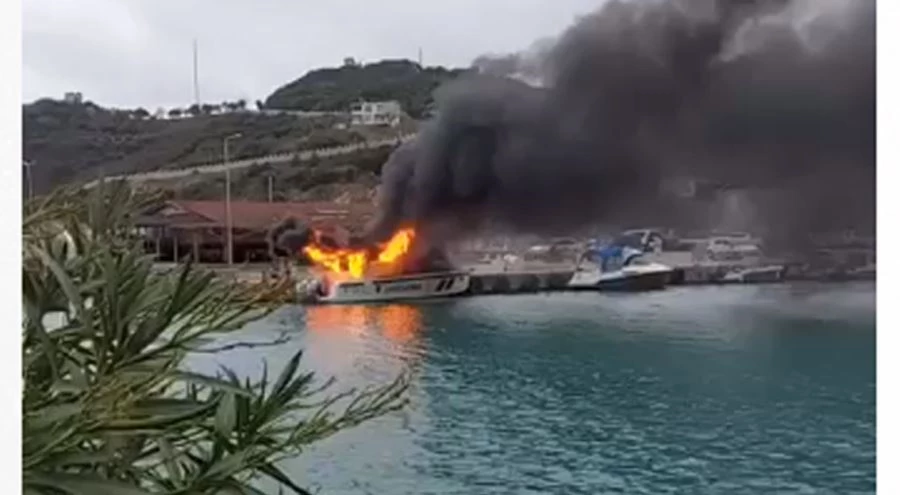 Jandarmaya ait bot hizmete girdiği gün yandı 
