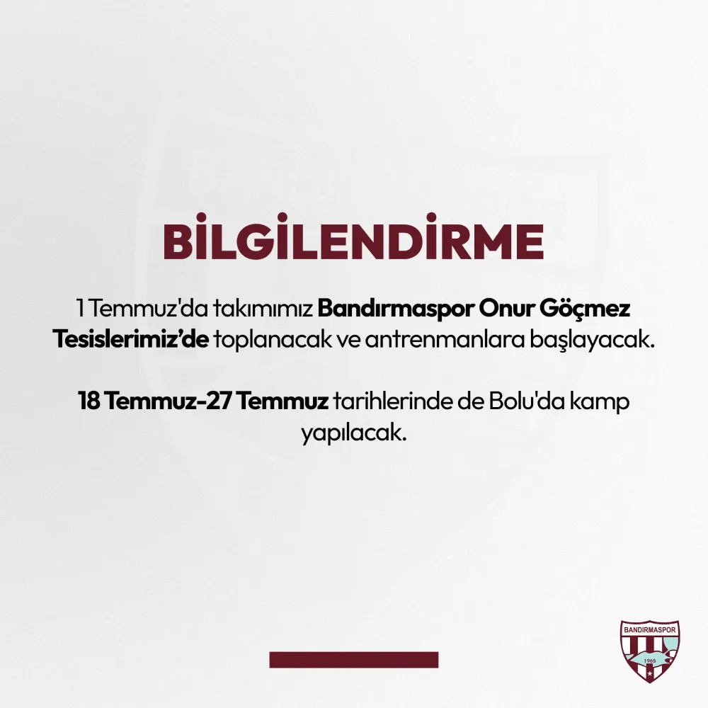 Bandırmaspor sahaya iniyor