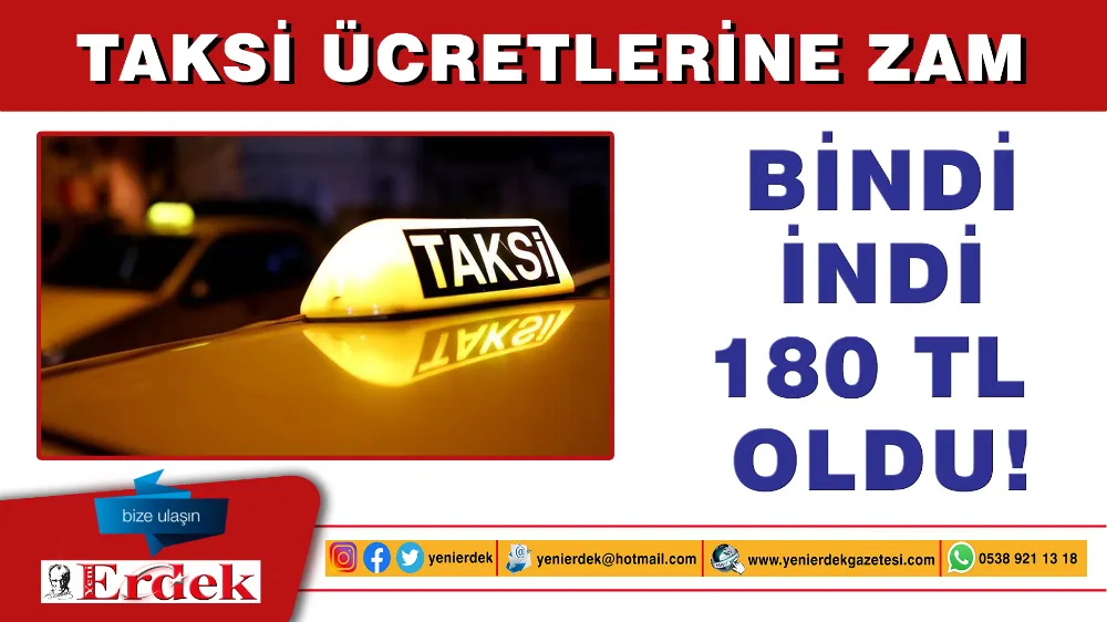 Erdek’te taksi Ücretlerine zam