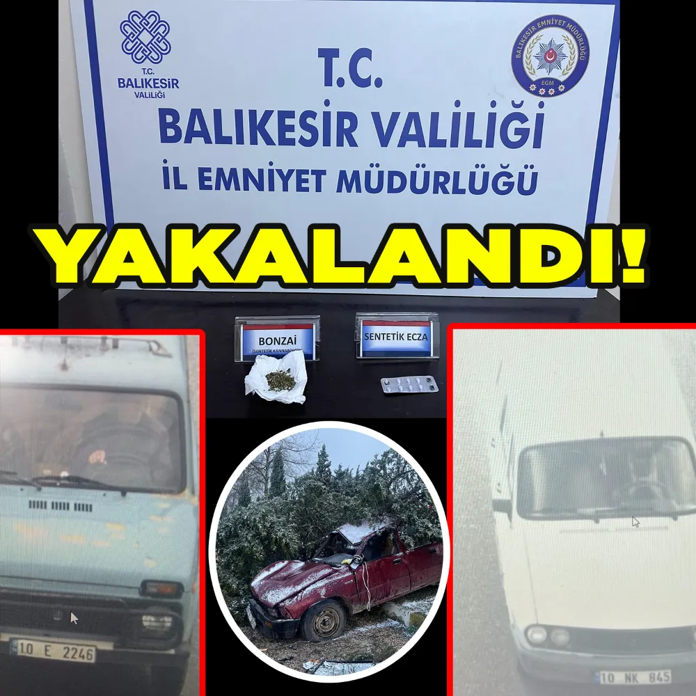 3 araç çaldı, kaza yaptı, uyuşturucu ile yakalandı