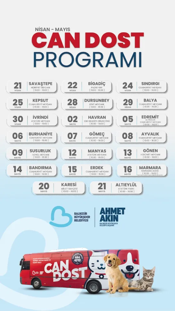 Can Dost’un Nisan-Mayıs takvimi belli oldu
