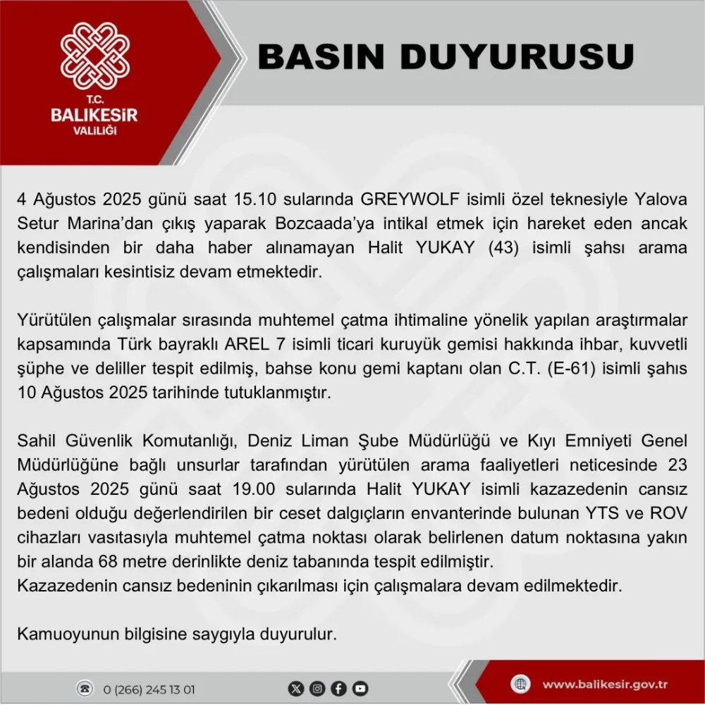 VALİLİKTEN AÇIKLAMA GELDİ..!