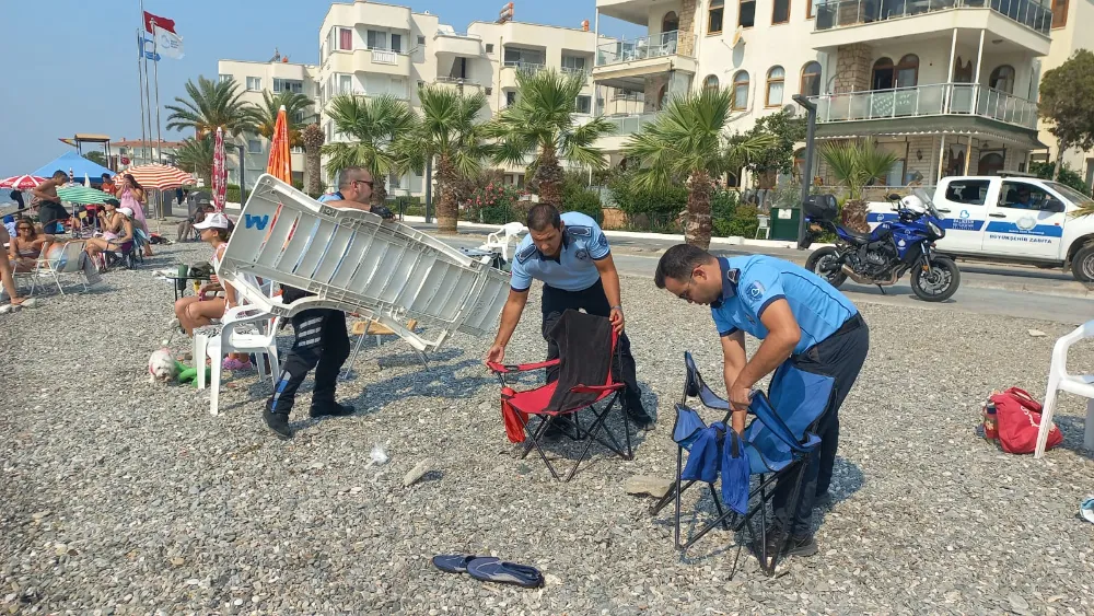  Sahillerde zabıta ekipleri plaj işgaline izin vermiyor
